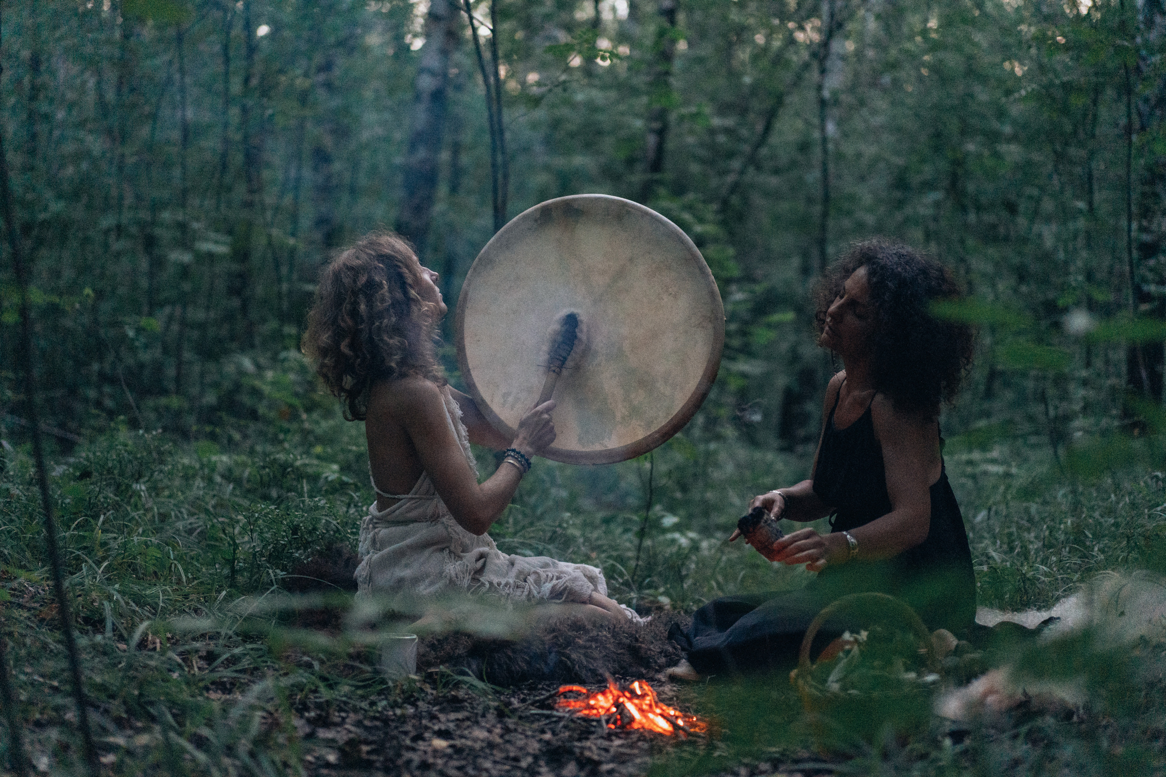 Women Performing Ritual in the Forest